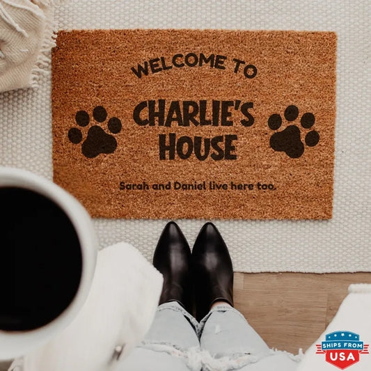 Welcome Mat for Dog-Door Mat for Dogs-Personalized Door Mat-Custom Doormat Dog