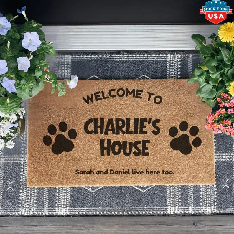 Welcome Mat for Dog-Door Mat for Dogs-Personalized Door Mat-Custom Doormat Dog