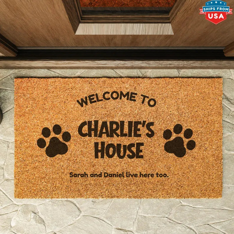 Welcome Mat for Dog-Door Mat for Dogs-Personalized Door Mat-Custom Doormat Dog